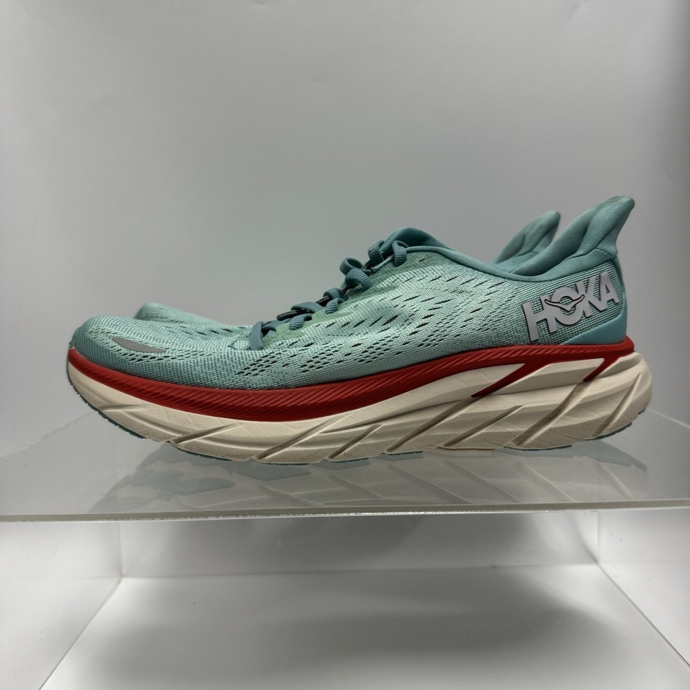 Hoka Clifton 8 1119394 AEBL Blue Teal Red Running Shoes Sneakers Women's Size 9